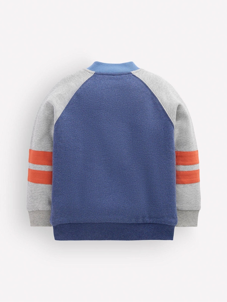 Boden Blue Fleece Lined Bomber Jacket - Image 2 of 3 Boden Blue Fleece Lined Bomber Jacket - Image 2 of 3