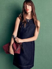 Boden Blue Lou Denim Shift Dress - Image 2 of 5