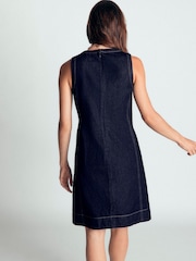 Boden Blue Lou Denim Shift Dress - Image 3 of 5