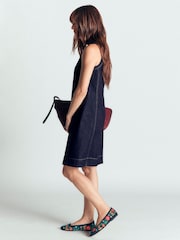Boden Blue Lou Denim Shift Dress - Image 4 of 5
