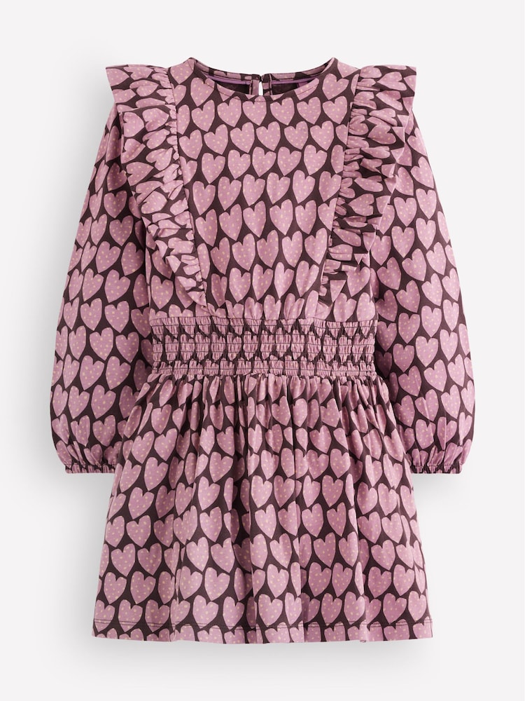 Boden Purple Heart Shirred Jersey Dress - Image 1 of 3 Boden Purple Heart Shirred Jersey Dress - Image 1 of 3