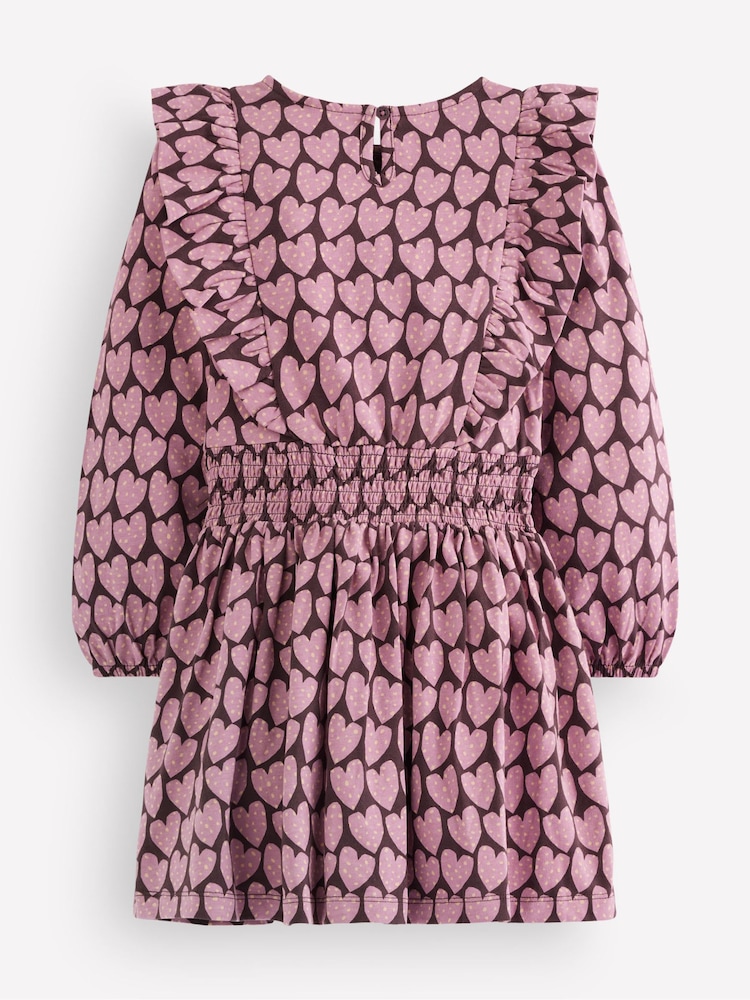 Boden Purple Heart Shirred Jersey Dress - Image 2 of 3 Boden Purple Heart Shirred Jersey Dress - Image 2 of 3