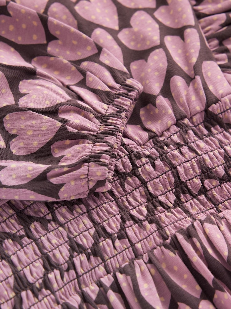 Boden Purple Heart Shirred Jersey Dress - Image 3 of 3 Boden Purple Heart Shirred Jersey Dress - Image 3 of 3