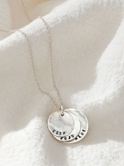 Sterling Silver Hammered Family Disc Necklace By Posh Totty Designs - Image 1 of 4