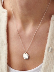 Sterling Silver Hammered Family Disc Necklace By Posh Totty Designs - Image 2 of 4