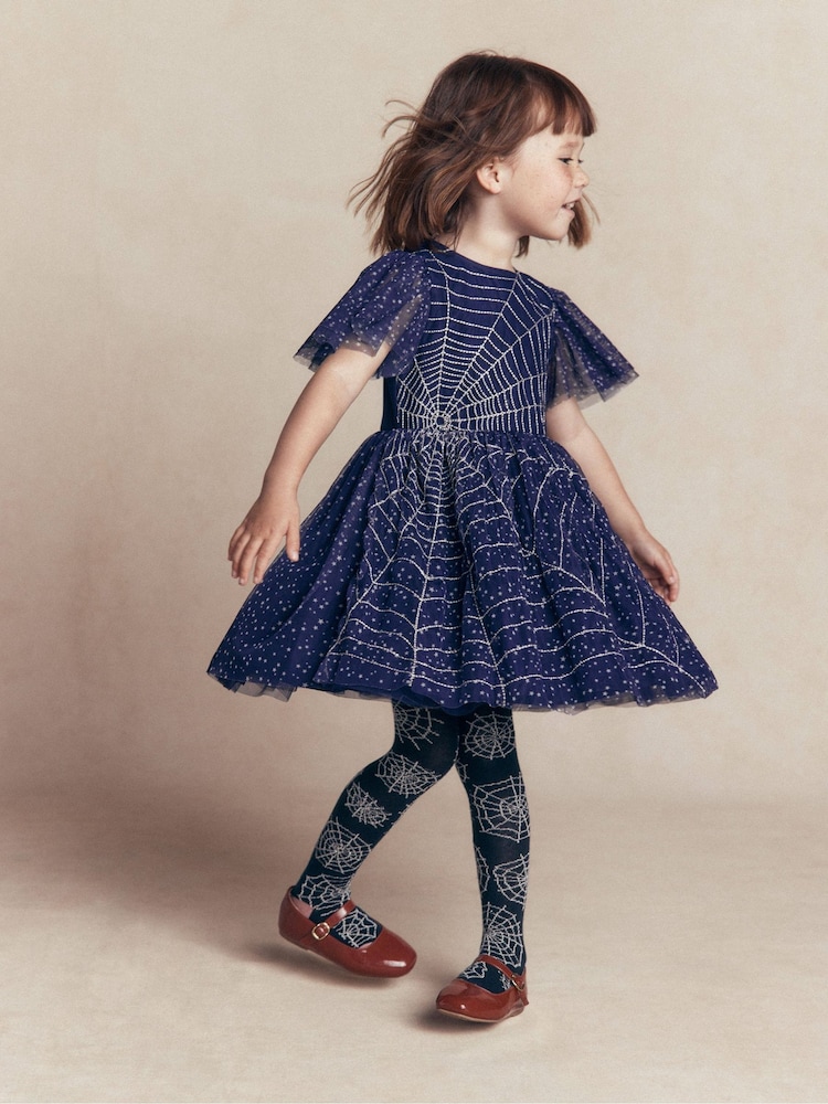 Boden Blue Halloween Appliqué Tulle Dress - Image 1 of 6