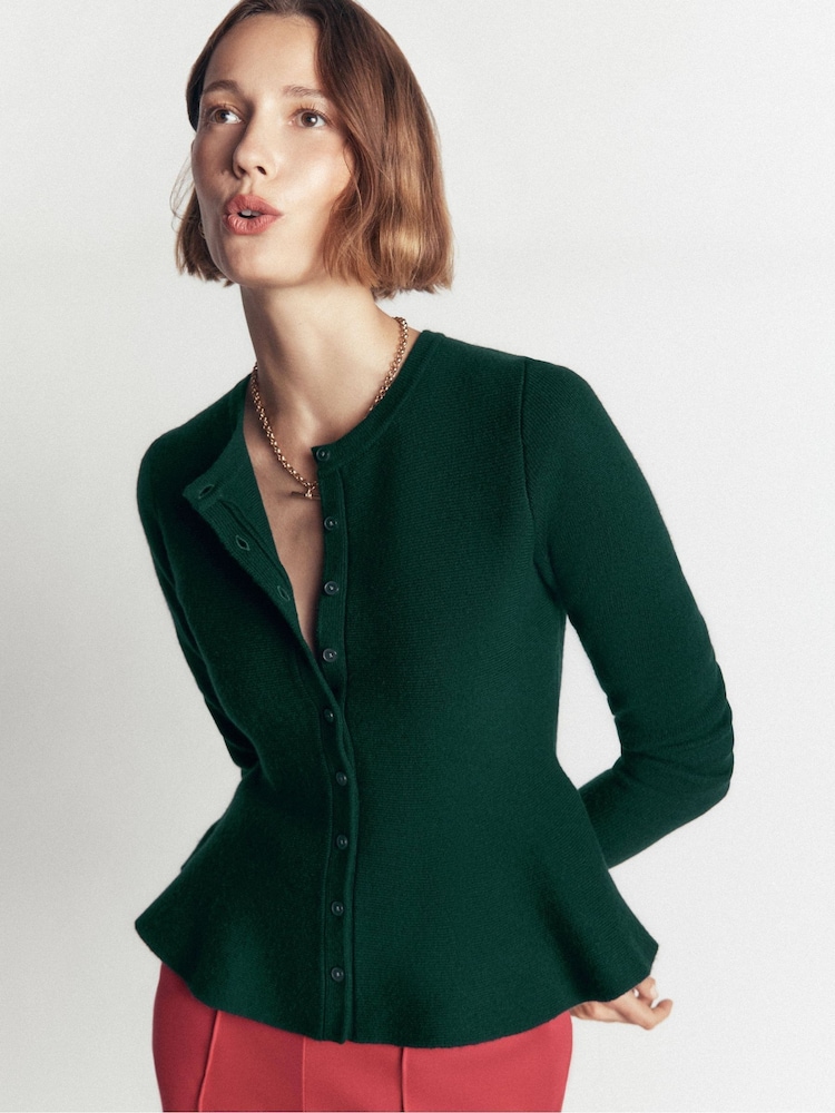 Boden Tætsiddende cardigan i uld med peplum - Billede 2 af 5 Boden Tætsiddende cardigan i uld med peplum - Billede 2 af 5