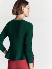 Boden Tætsiddende cardigan i uld med peplum - Billede 3 af 5