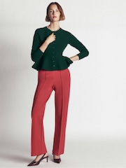 Boden Tætsiddende cardigan i uld med peplum - Billede 4 af 5