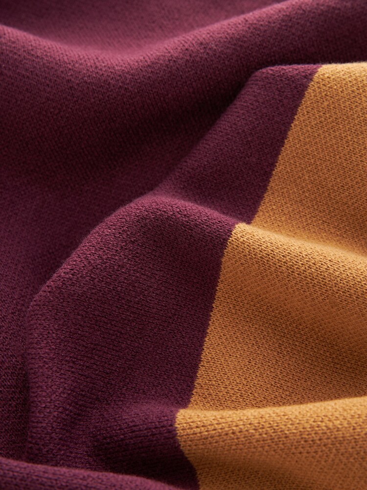 Berry Red / Pink / Mustard Roll Neck Stripe Poncho Jumper - Image 5 of 5