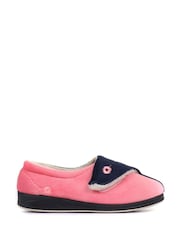 Pavers Pink Mukti Ladies Touch Fasten Full Slippers With Permalose Sole - Image 1 of 5