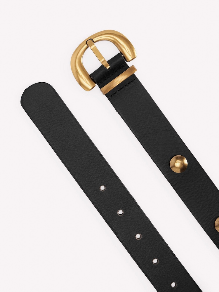 Boden Black Stud Buckle Belt - Image 2 of 2 Boden Black Stud Buckle Belt - Image 2 of 2