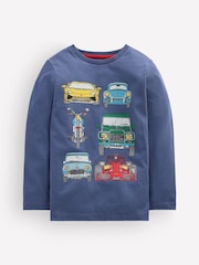 Boden Blue Front & Back Printed T-Shirt - Image 1 of 3