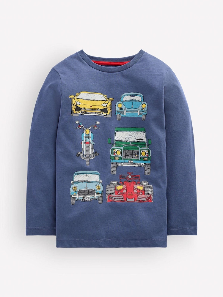 Boden Blue Front & Back Printed T-Shirt - Image 1 of 3 Boden Blue Front & Back Printed T-Shirt - Image 1 of 3