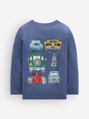 Boden Blue Front & Back Printed T-Shirt - Image 2 of 3