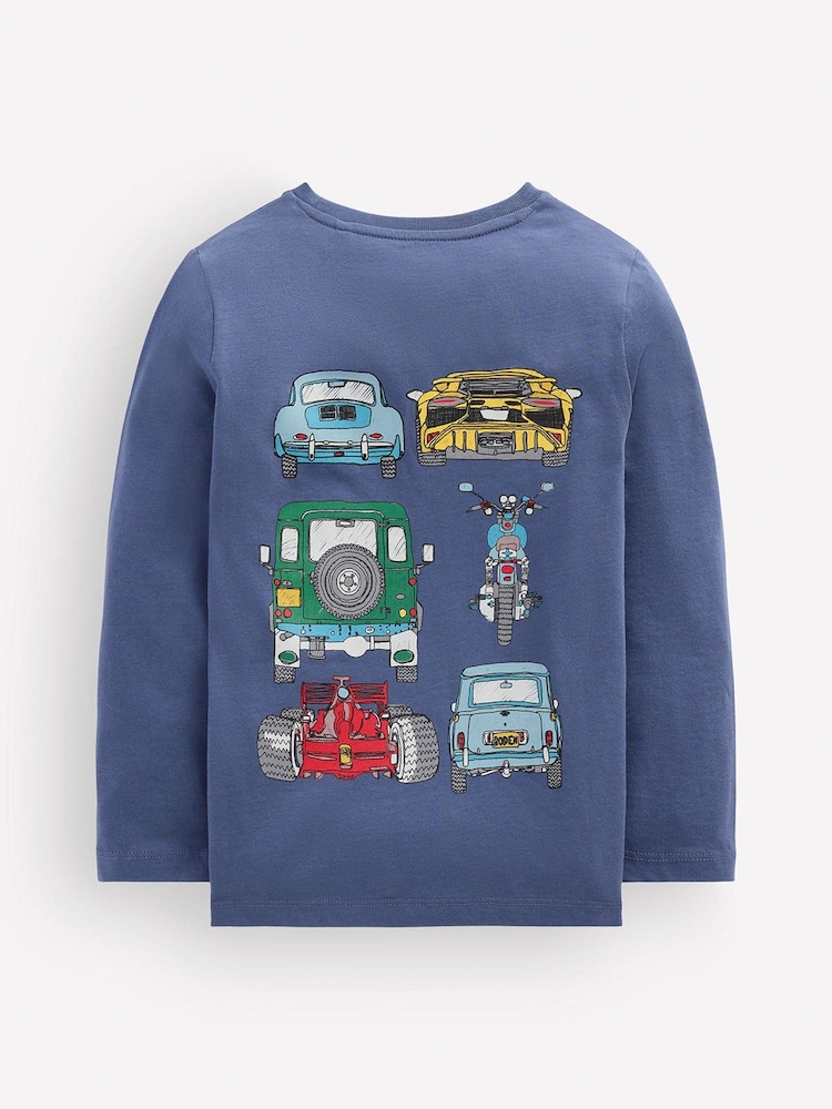 Boden Blue Front & Back Printed T-Shirt - Image 2 of 3 Boden Blue Front & Back Printed T-Shirt - Image 2 of 3
