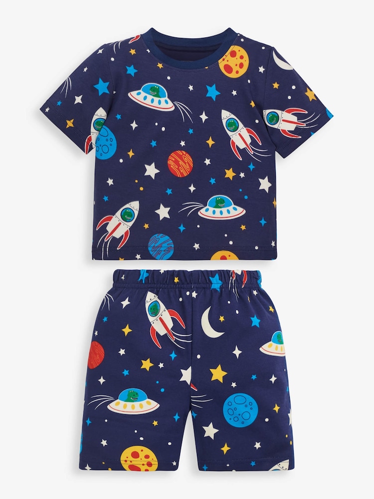 JoJo Maman Bébé Boys' Space Glow-In-The-Dark Pyjamas - Image 3 of 6