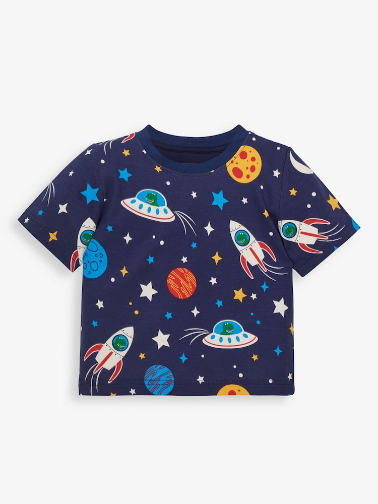 JoJo Maman Bébé Boys' Space Glow-In-The-Dark Pyjamas - Image 4 of 6