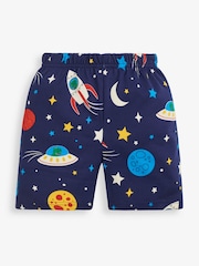 JoJo Maman Bébé Navy Boys' Space Glow-In-The-Dark Pyjamas - Image 5 of 6
