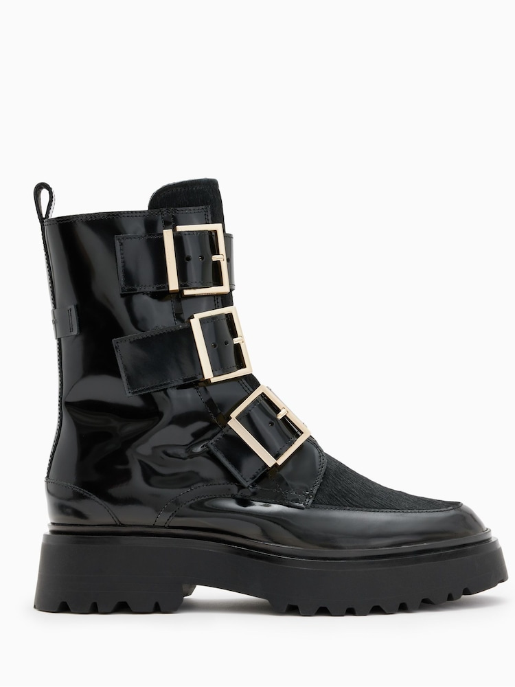 AllSaints Black Lynx Pony Boots - Image 1 of 7