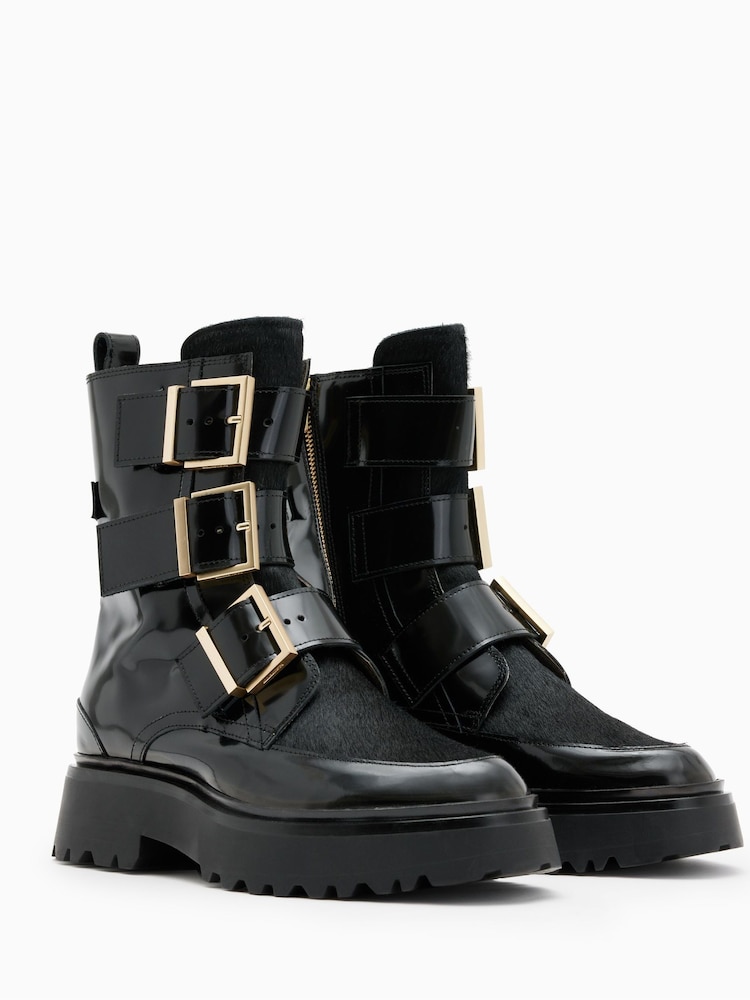 AllSaints Black Lynx Pony Boots - Image 2 of 7