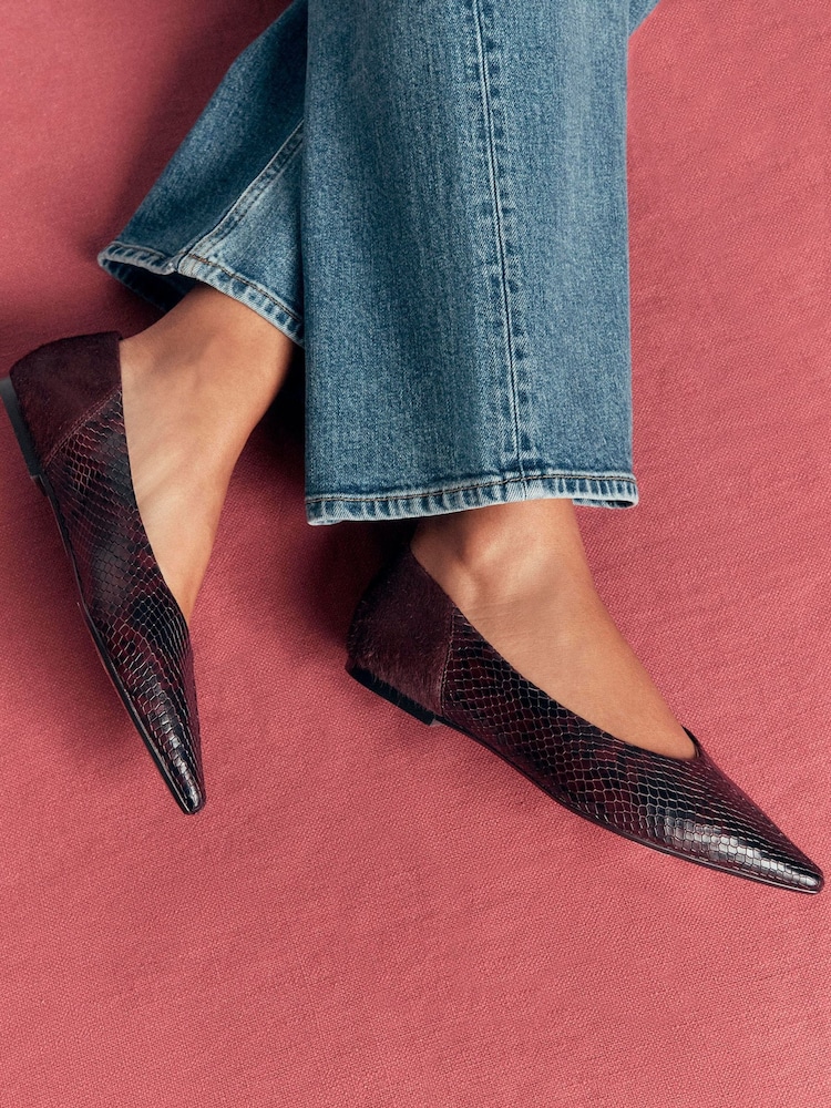 Boden Red Nigella Pointed Flats - Image 1 of 5