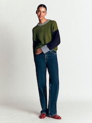 Boden Green Lucy Relaxed Cotton Jumper - Image 4 of 6