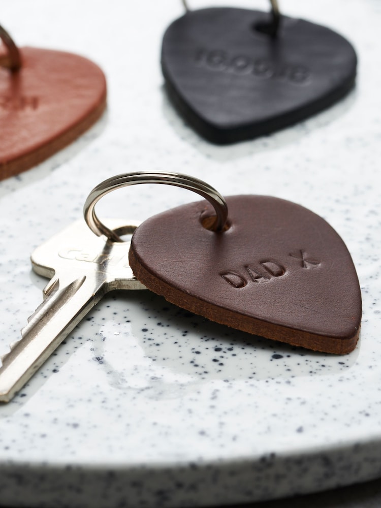 Personalised Leather Plectrum Keyring - Image 1 of 3