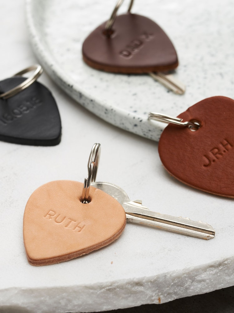 Personalised Leather Plectrum Keyring - Image 2 of 3