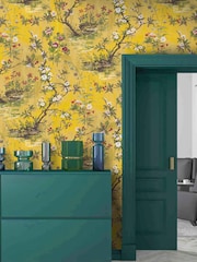 Woodchip & Magnolia Yellow Rivington Wallpaper - Image 1 of 3