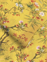 Woodchip & Magnolia Yellow Rivington Wallpaper - Image 2 of 3