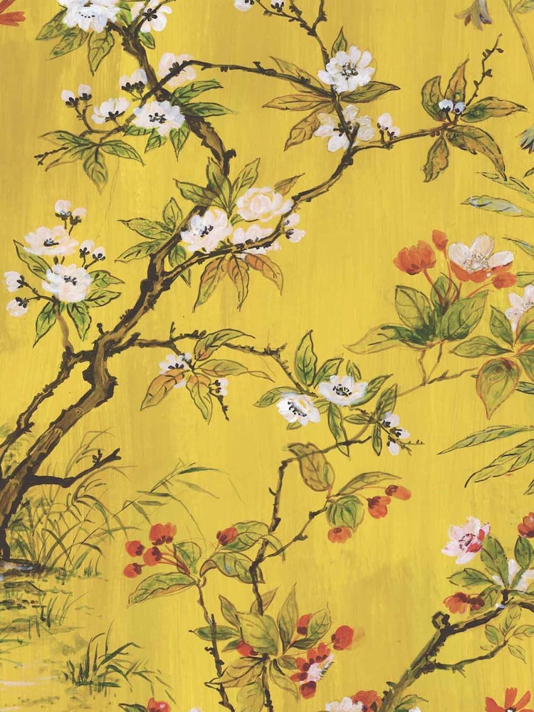 Woodchip & Magnolia Yellow Rivington Wallpaper - Image 3 of 3