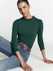 Vihreä - Boden Supersoft Frill Detail Top - Kuva 1 / 5
