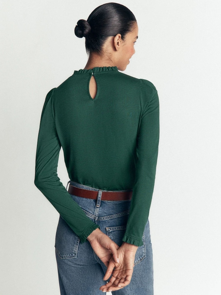 Vihreä - Boden Supersoft Frill Detail Top - Kuva 2 / 5