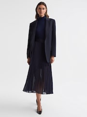 Reiss Navy Edna Merino Wool Sleeveless Roll Neck Top - Image 3 of 5