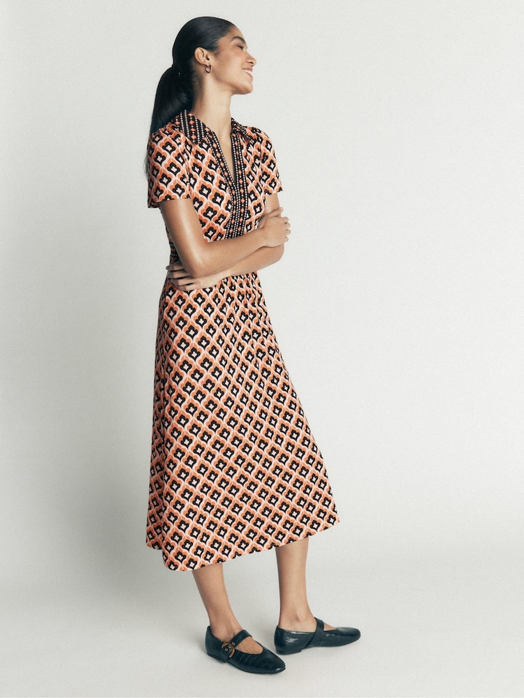 Boden Brown Heidi Jersey Midi Tea Dress - Image 1 of 7 Boden Brown Heidi Jersey Midi Tea Dress - Image 1 of 7