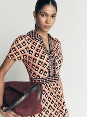 Boden Brown Heidi Jersey Midi Tea Dress - Image 6 of 7