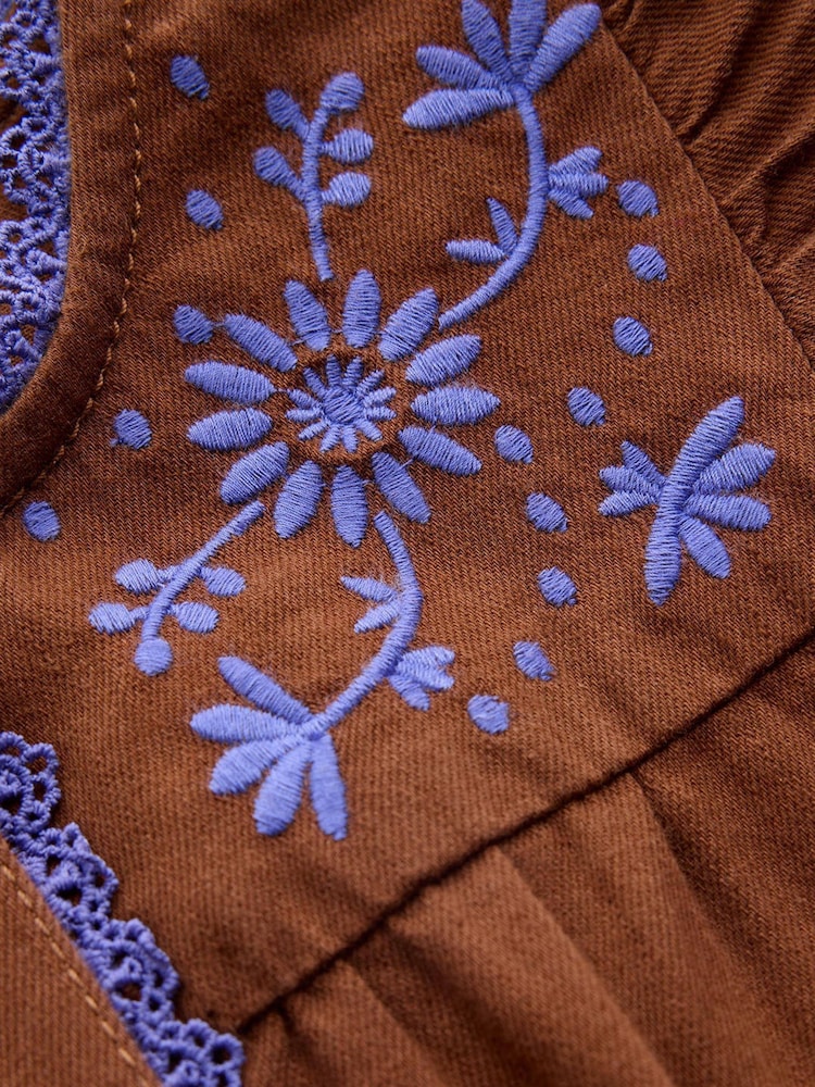 Boden Brown Flutter Sleeve Denim Jumpsuit - Image 3 of 3 Boden Brown Flutter Sleeve Denim Jumpsuit - Image 3 of 3