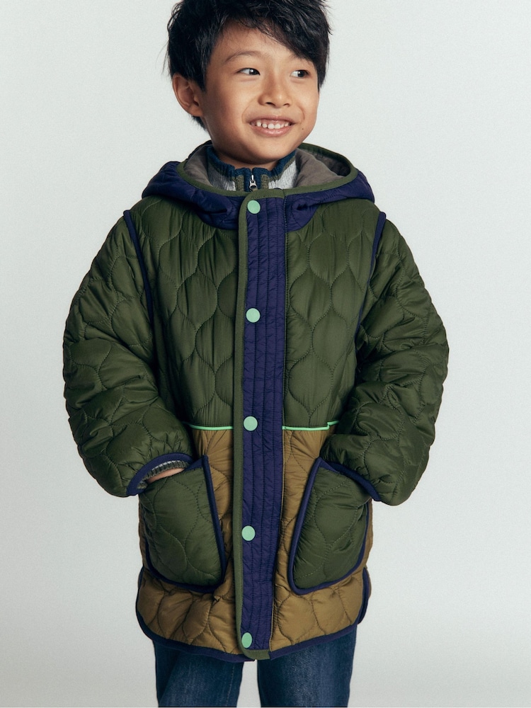 Boden Green Onion Quilted Coat - Image 1 of 8 Boden Green Onion Quilted Coat - Image 1 of 8
