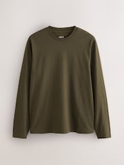vert foncé - Slim Fit (Slim Fit) - T-shirt à manches longues de cou d'équipage - Image 5 de 7