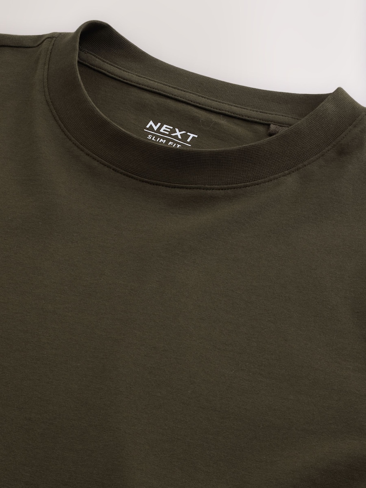 vert foncé - Slim Fit (Slim Fit) - T-shirt à manches longues de cou d'équipage - Image 7 de 7