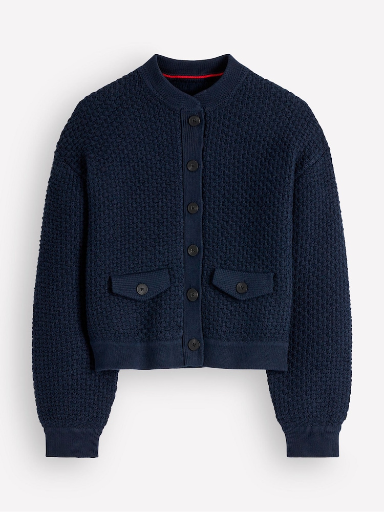 Boden Textured Knitted Bomber Jacket - Image 1 of 2