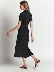 Boden Black Heidi Jersey Midi Tea Dress - Image 4 of 5