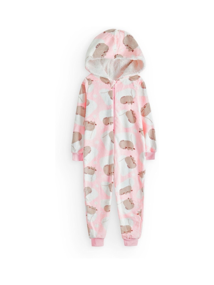 Chat Pusheen rose - Vanilla Underground Unisex Kids Fleece All-In-One - Image 1 de 6