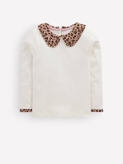 Boden Cream Collared Breton Jersey Top - Image 1 of 3