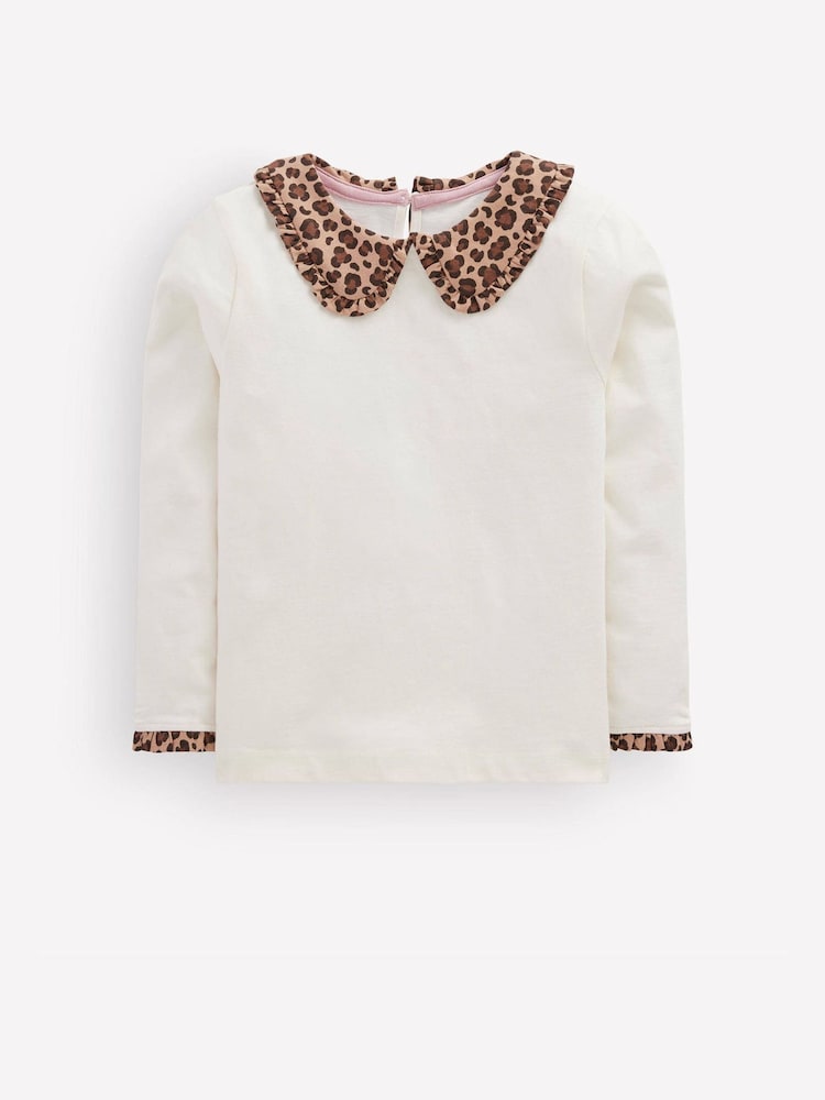 Boden Cream Collared Breton Jersey Top - Image 1 of 3 Boden Cream Collared Breton Jersey Top - Image 1 of 3