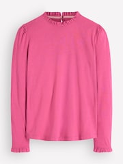 Vaaleanpunainen - Boden Supersoft Frill Detail Top - Kuva 4 / 4
