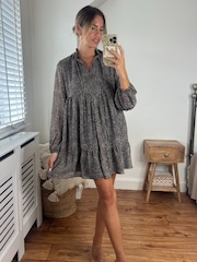 Style Cheat Black Nancy Blouson Mini Dress - Image 3 of 4