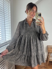 Style Cheat Black Nancy Blouson Mini Dress - Image 4 of 4