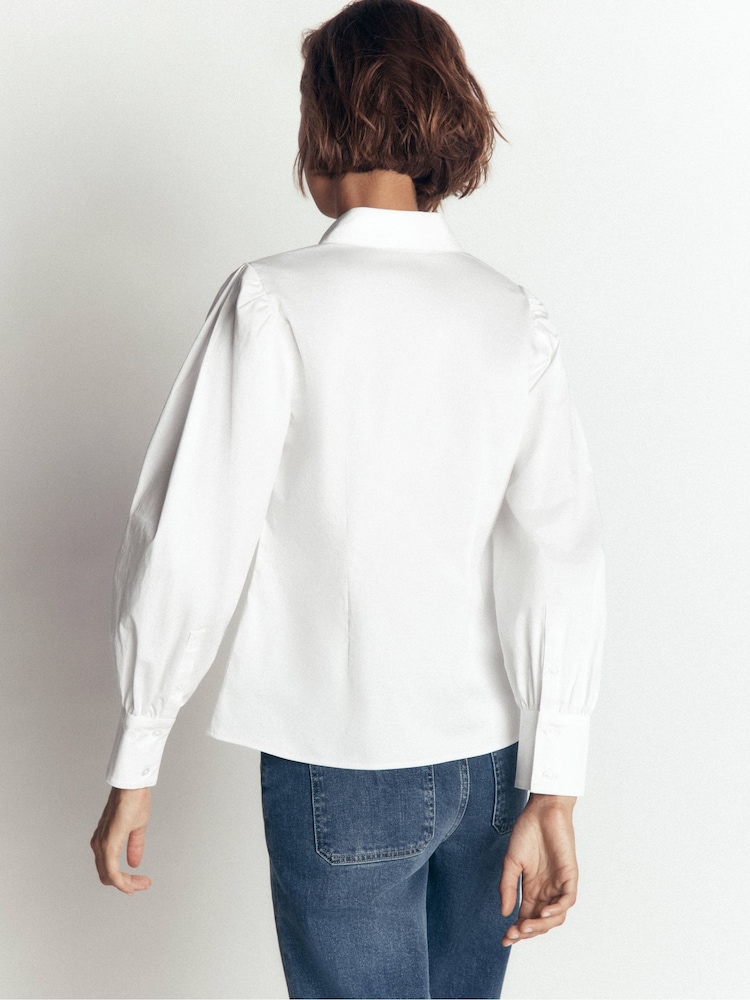 Boden White Volume Sleeve Shirt - Image 2 of 6 Boden White Volume Sleeve Shirt - Image 2 of 6